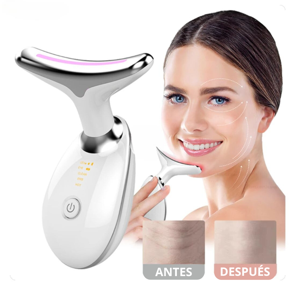 Masajeador Lifting Facial con Fototerapia Antiarrugas + Sérum Aclarador y Rejuvenecedor